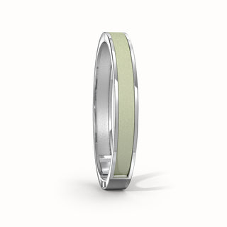 Edge Bangle - Shophouse Olive - Sterling Silver