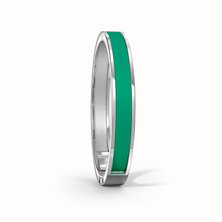 Edge Bangle - Python Green - Sterling Silver