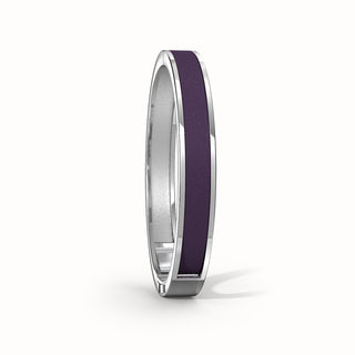 Edge Bangle - Deep Plum - Sterling Silver