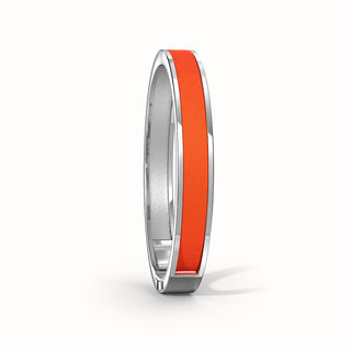 Edge Bangle - Lava Orange - Sterling Silver