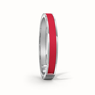 Edge Bangle - Firecracker Red - Sterling Silver