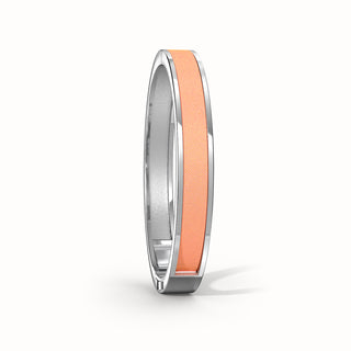 Edge Bangle - Crossandra Orange - Sterling Silver