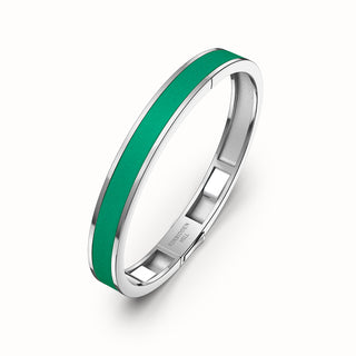 Edge Bangle - Python Green - Sterling Silver