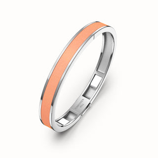 Edge Bangle - Crossandra Orange - Sterling Silver