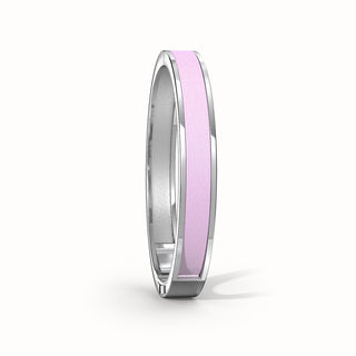 Edge Bangle - Frangipani Pink - Sterling Silver